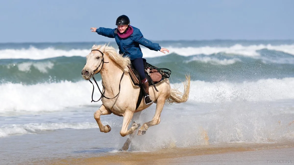 Faire du cheval sur la plage